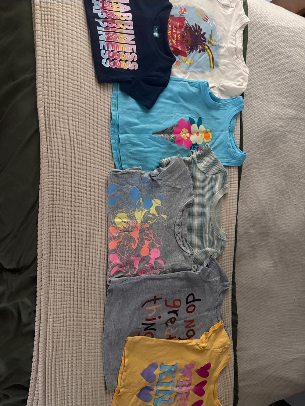 Cat & Jack Girls' Short Sleeve Tees - Blue, Navy, White, Gray, Yellow, Teal
